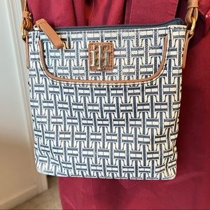 Classic TOMMY HILFIGER Navy Monogrammed Crossbody Bag